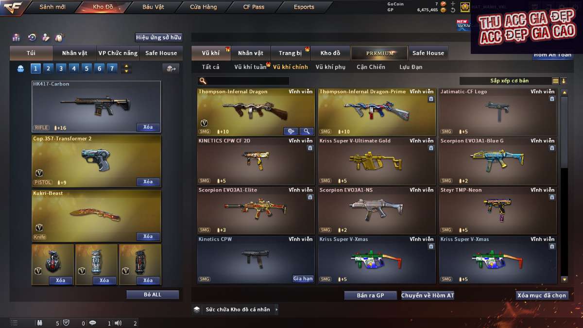 shop acc cf uy tin gia re